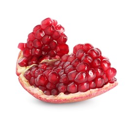 Piece of fresh pomegranate isolated on white