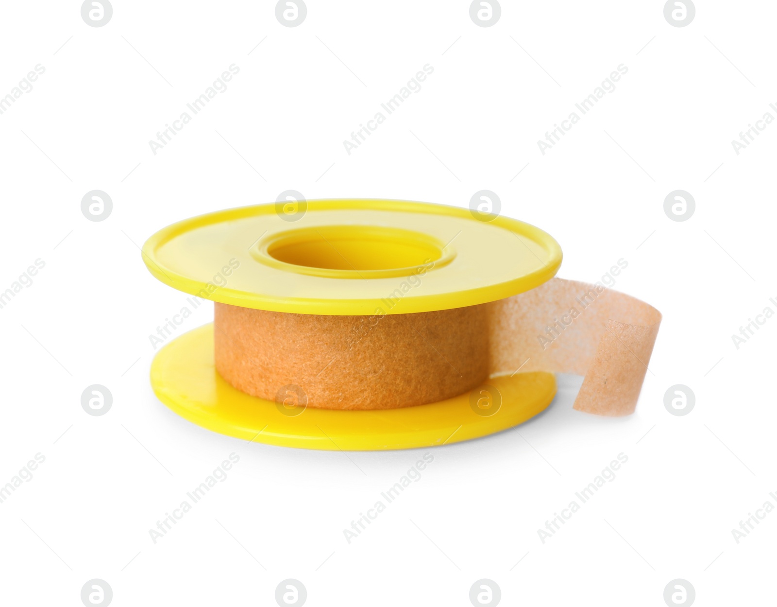 Medical sticking plaster roll isolated on white Photo of Medical sticking plaster roll isolated on white
