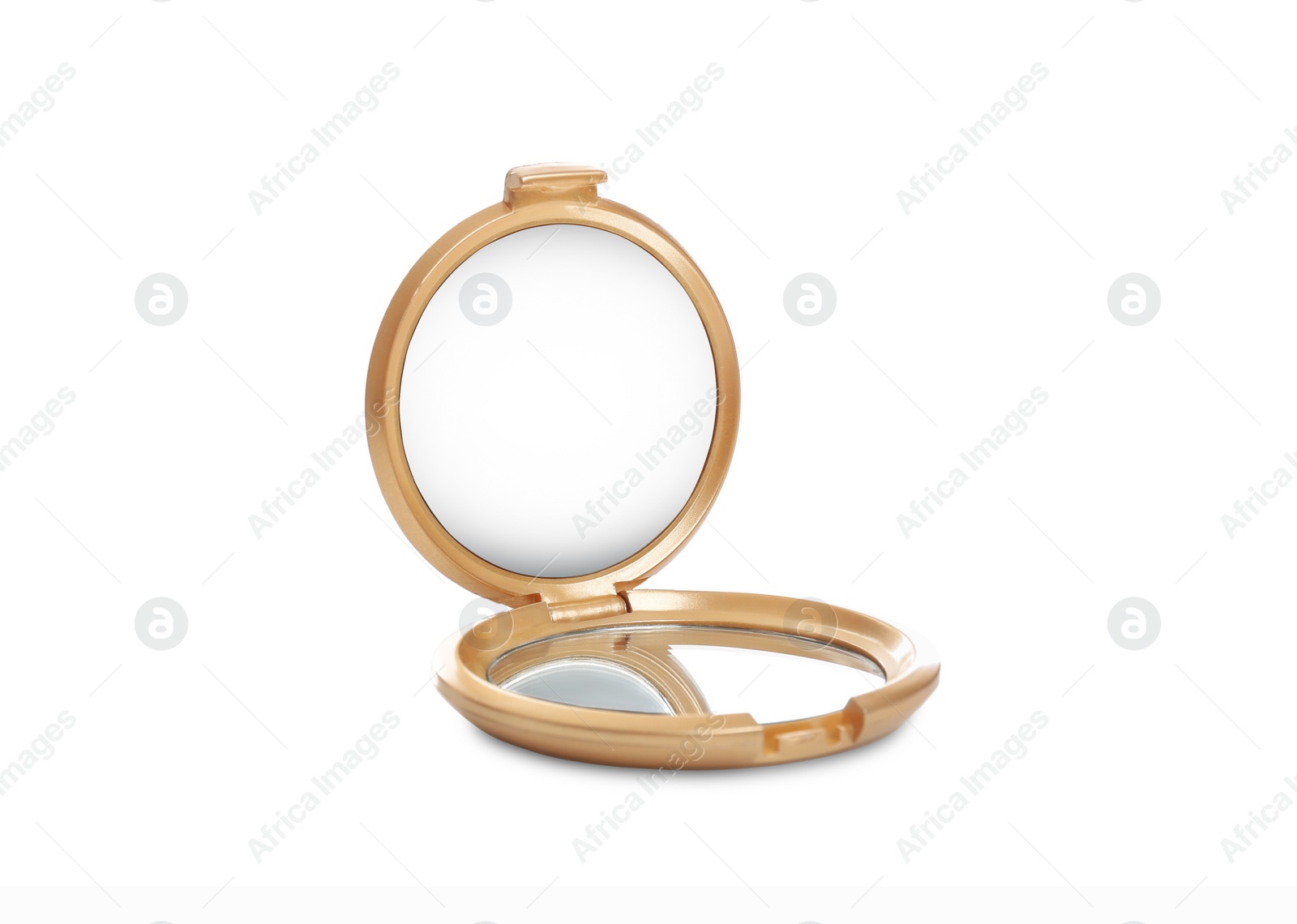 Photo of Compact small open mirror isolated on white