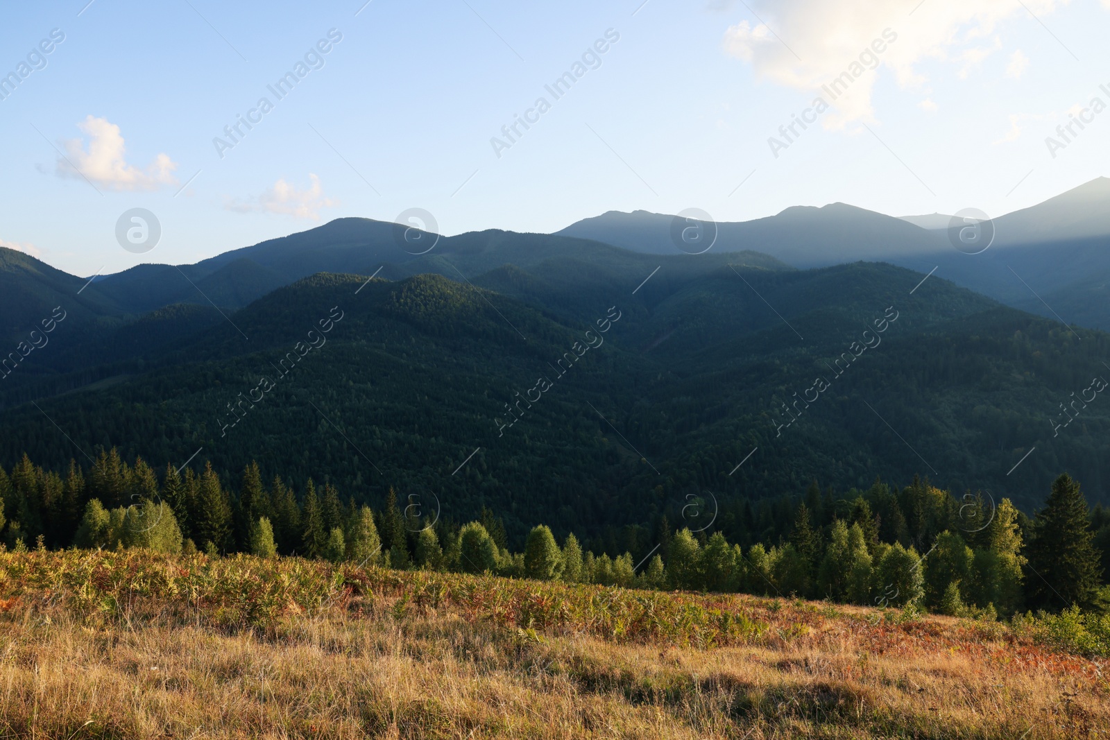 Photo of Beautiful view of blue sky over mountains on sunny day