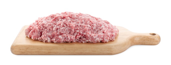Raw fresh minced meat isolated on white