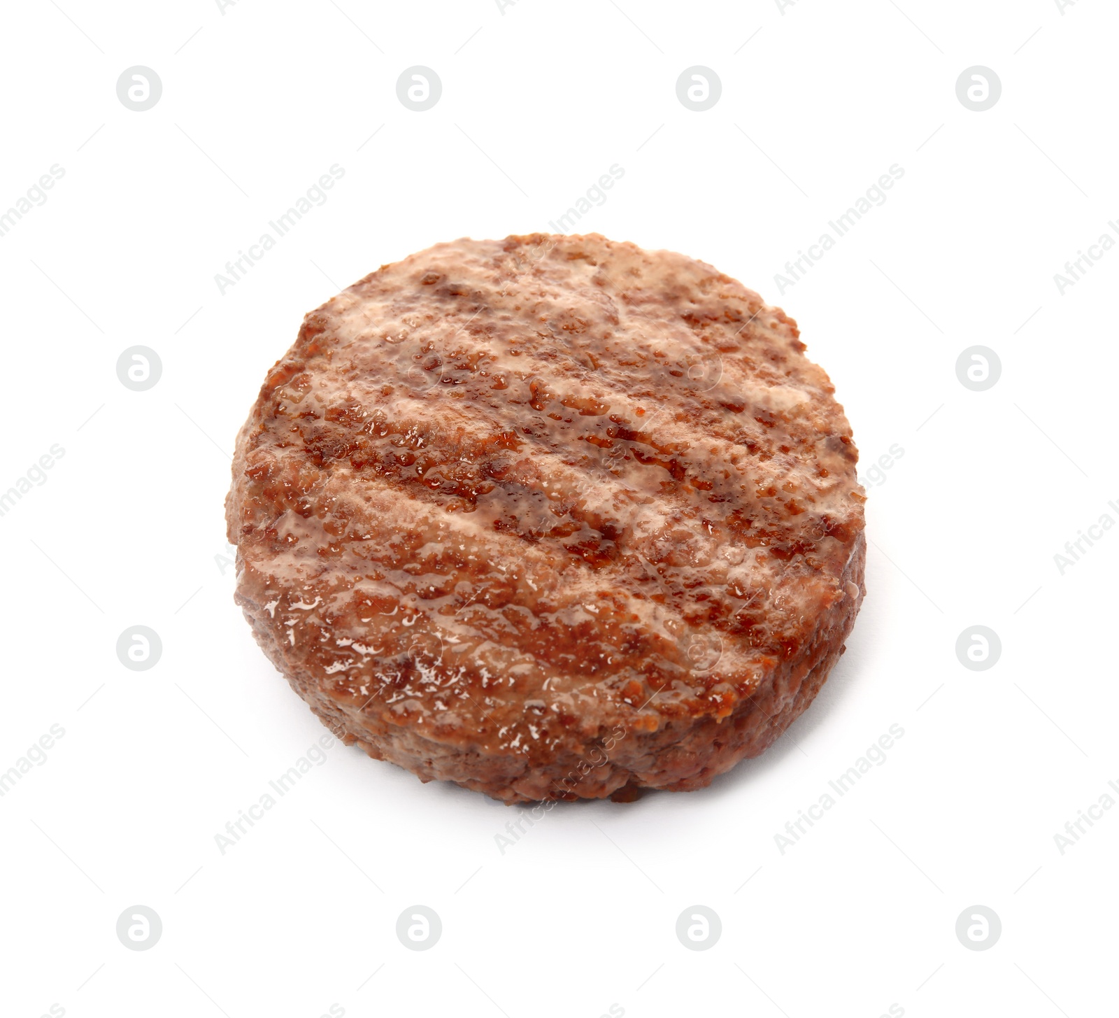 Photo of Tasty grilled hamburger patty isolated on white