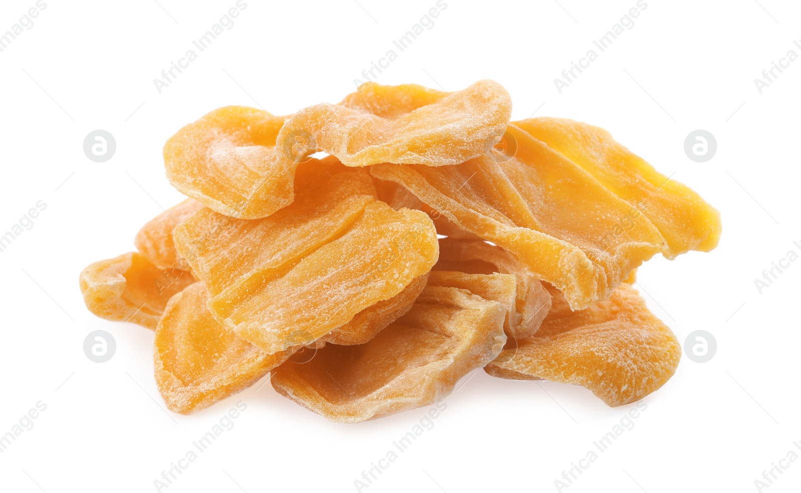 Photo of Sweet dried jackfruit slices on white background