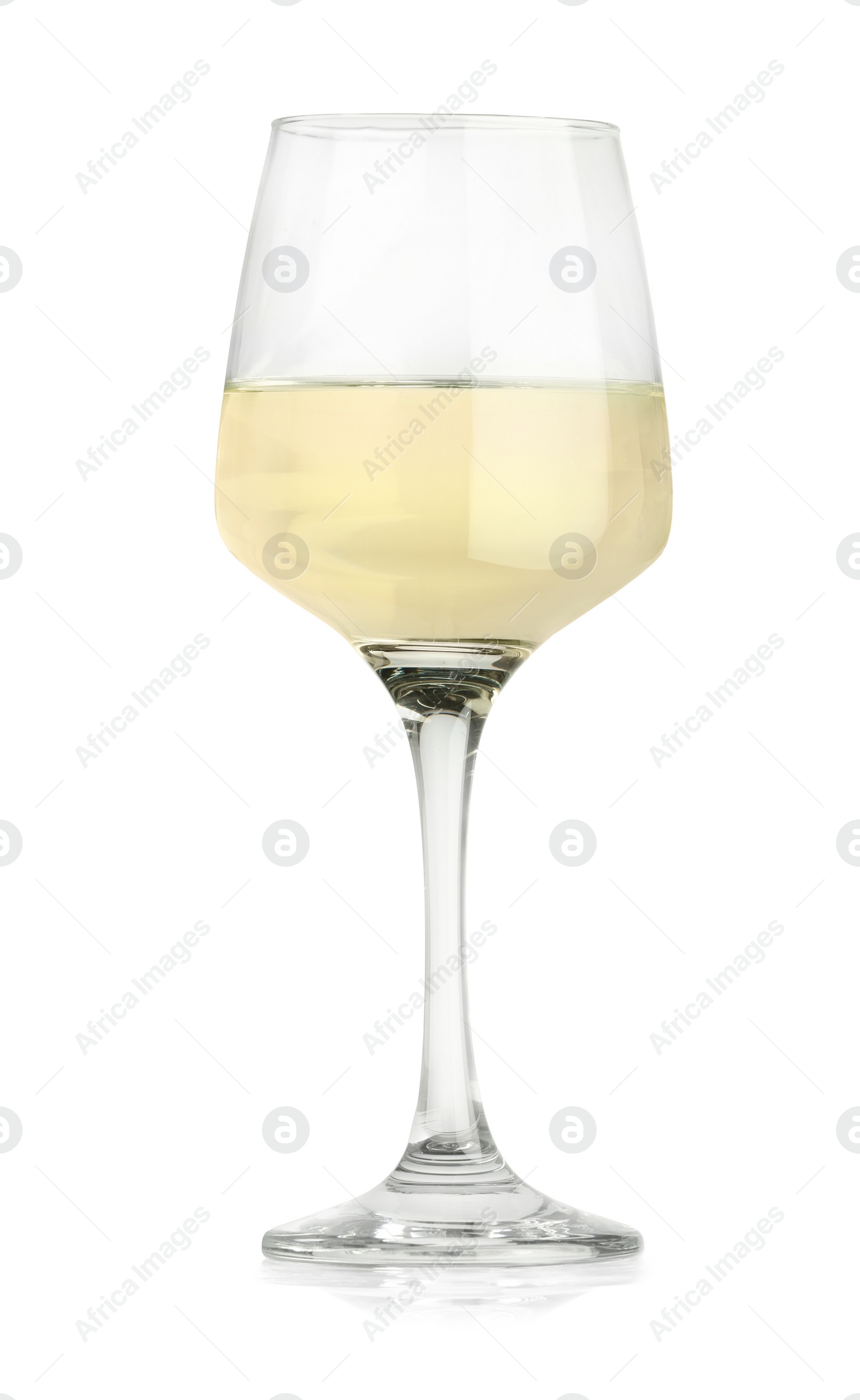 Photo of Tasty wine in glass isolated on white