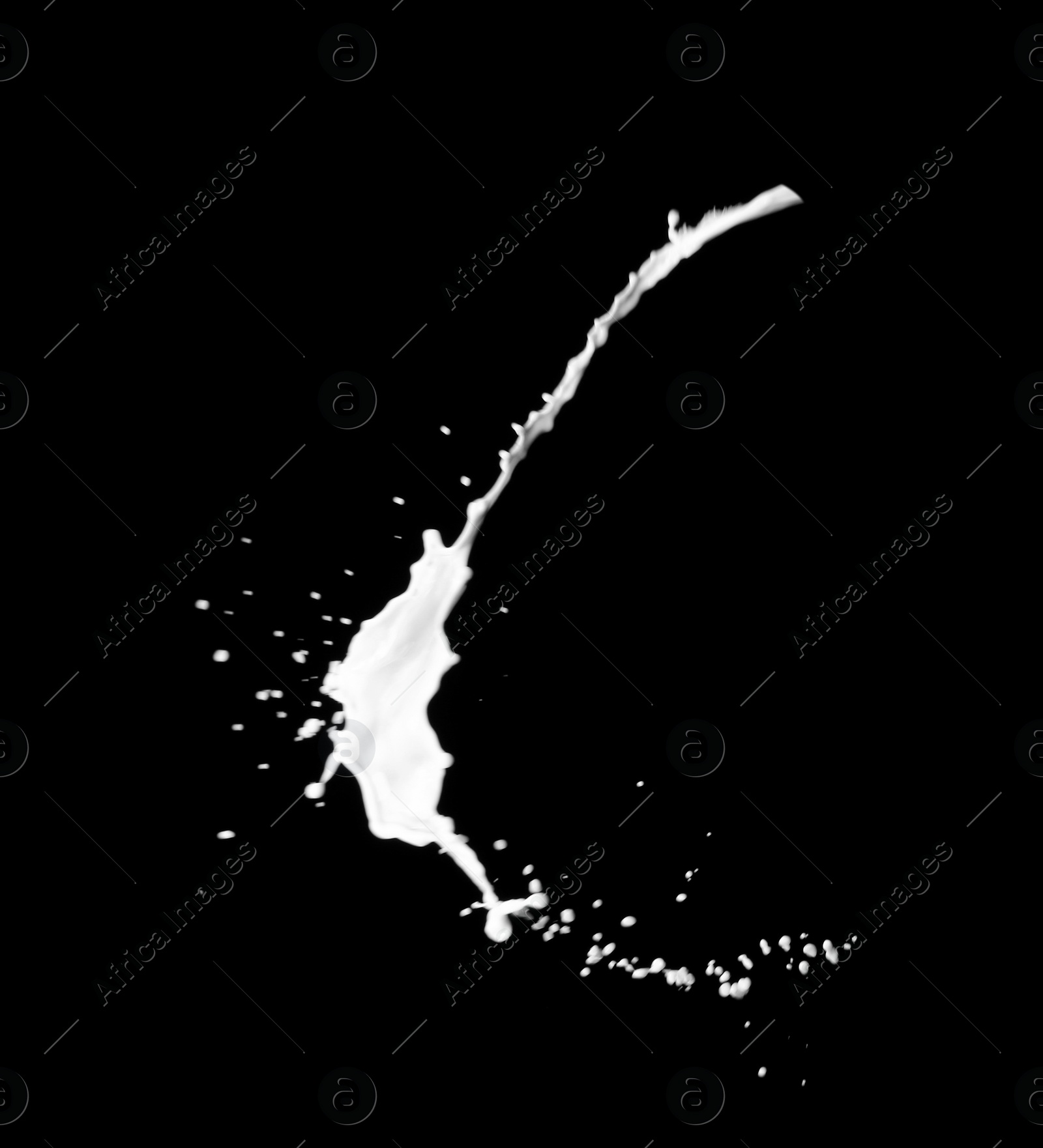 Photo of Splash of fresh milk on black background