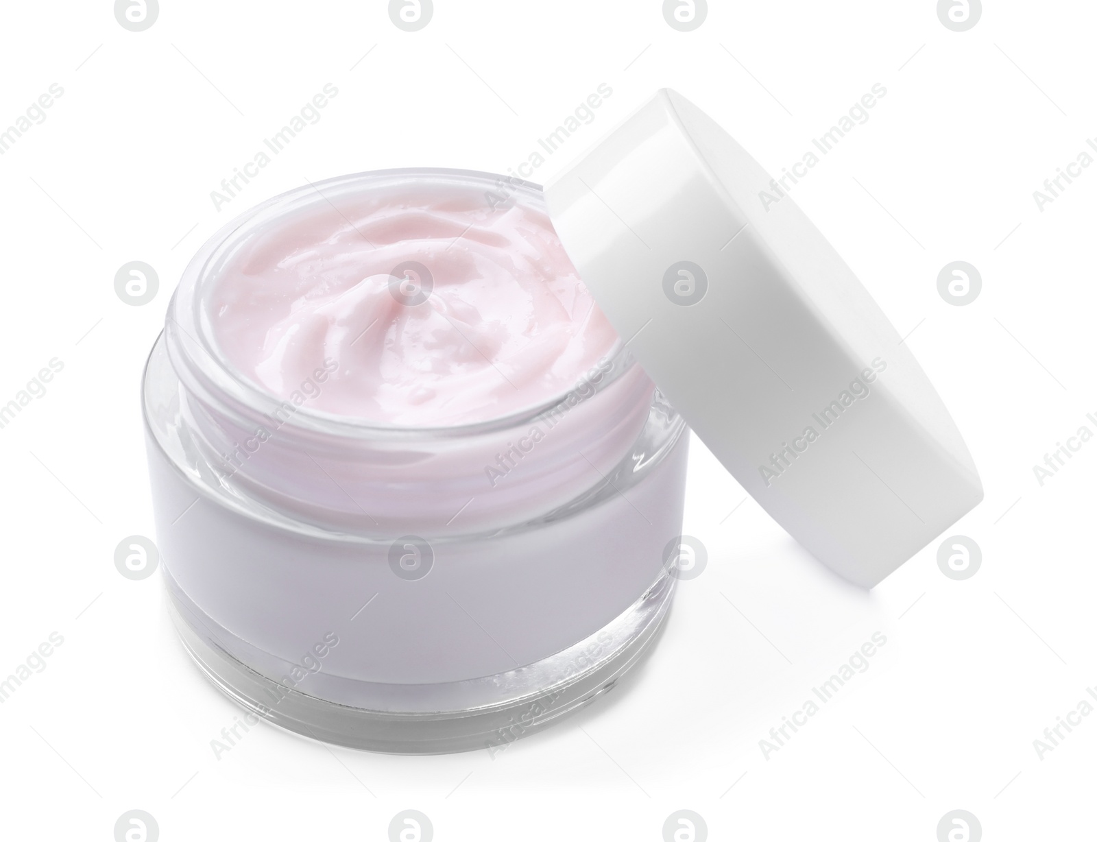 Photo of Jar of body cream isolated on white