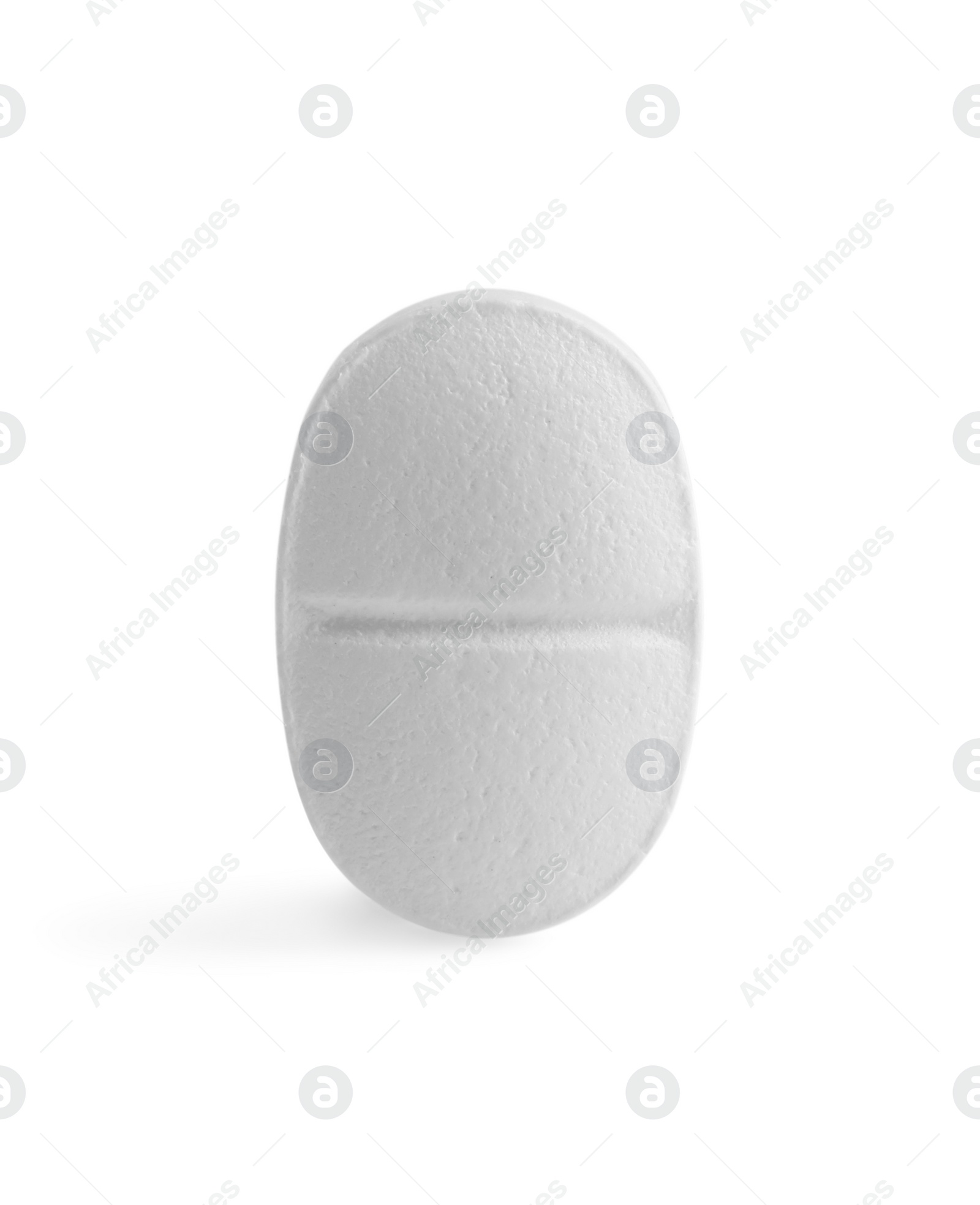 Photo of One pill on white background. Medicinal treatment