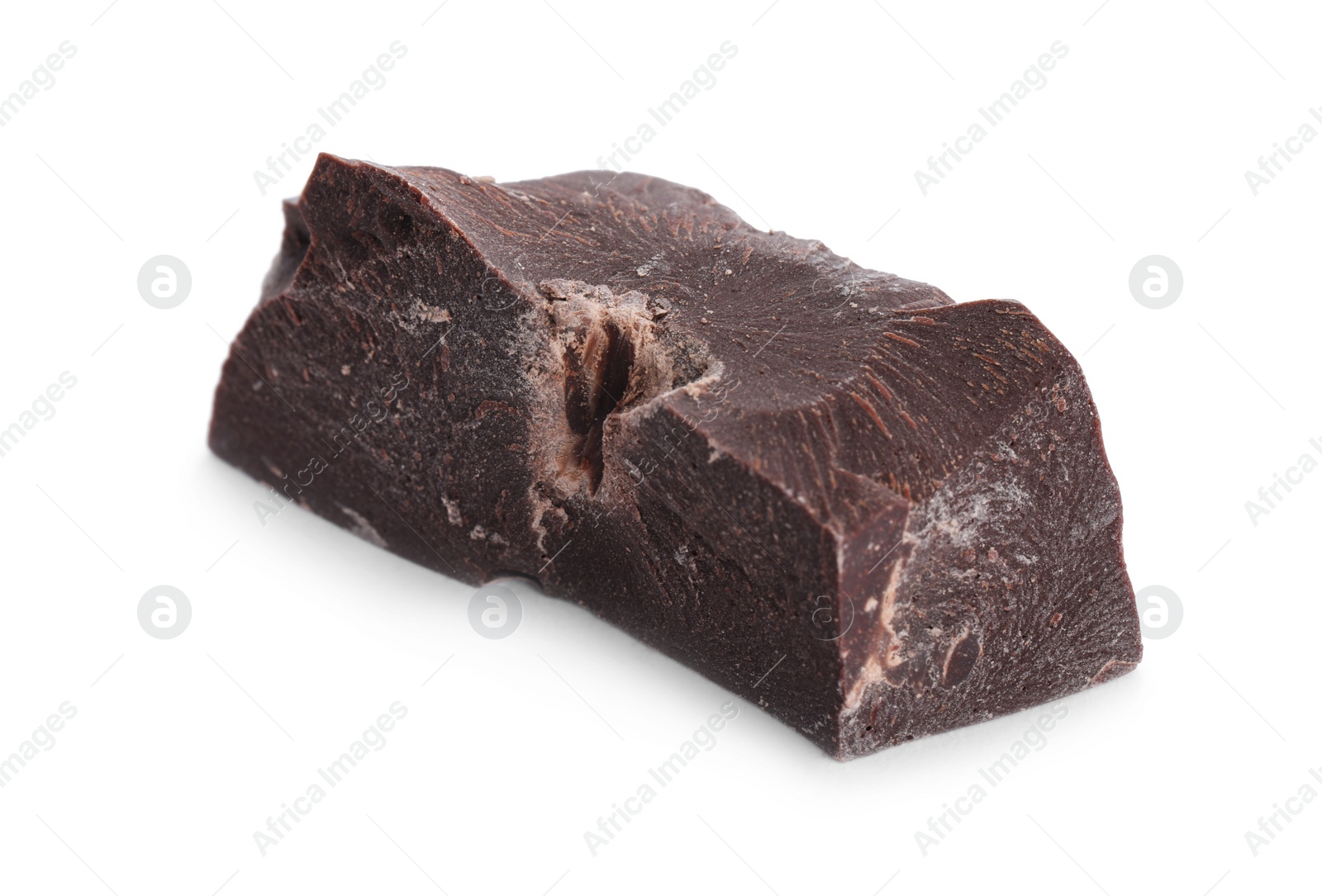 Photo of Piece of dark chocolate isolated on white