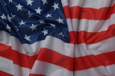 Photo of Flag of USA as background, top view