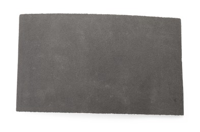 One sheet of sandpaper isolated on white, top view