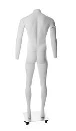 Photo of Male ghost headless mannequin with removable pieces isolated on white, back view