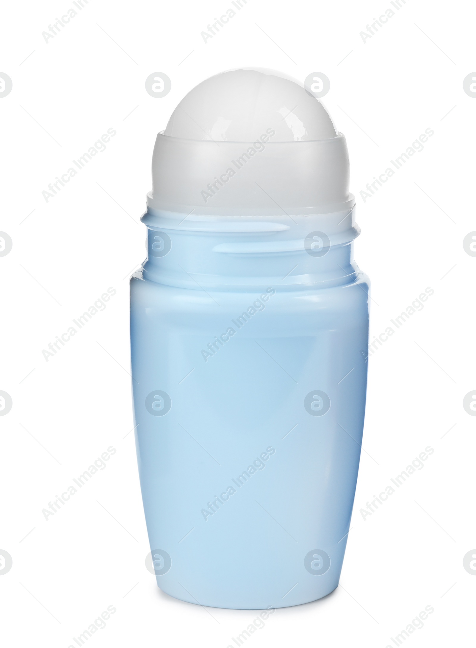 Photo of Blank plastic deodorant container on white background