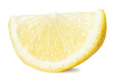 Slice of fresh lemon isolated on white