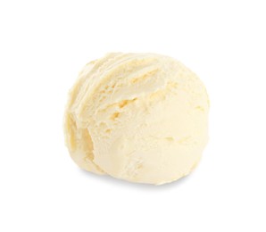 Photo of Delicious banana ice cream isolated on white