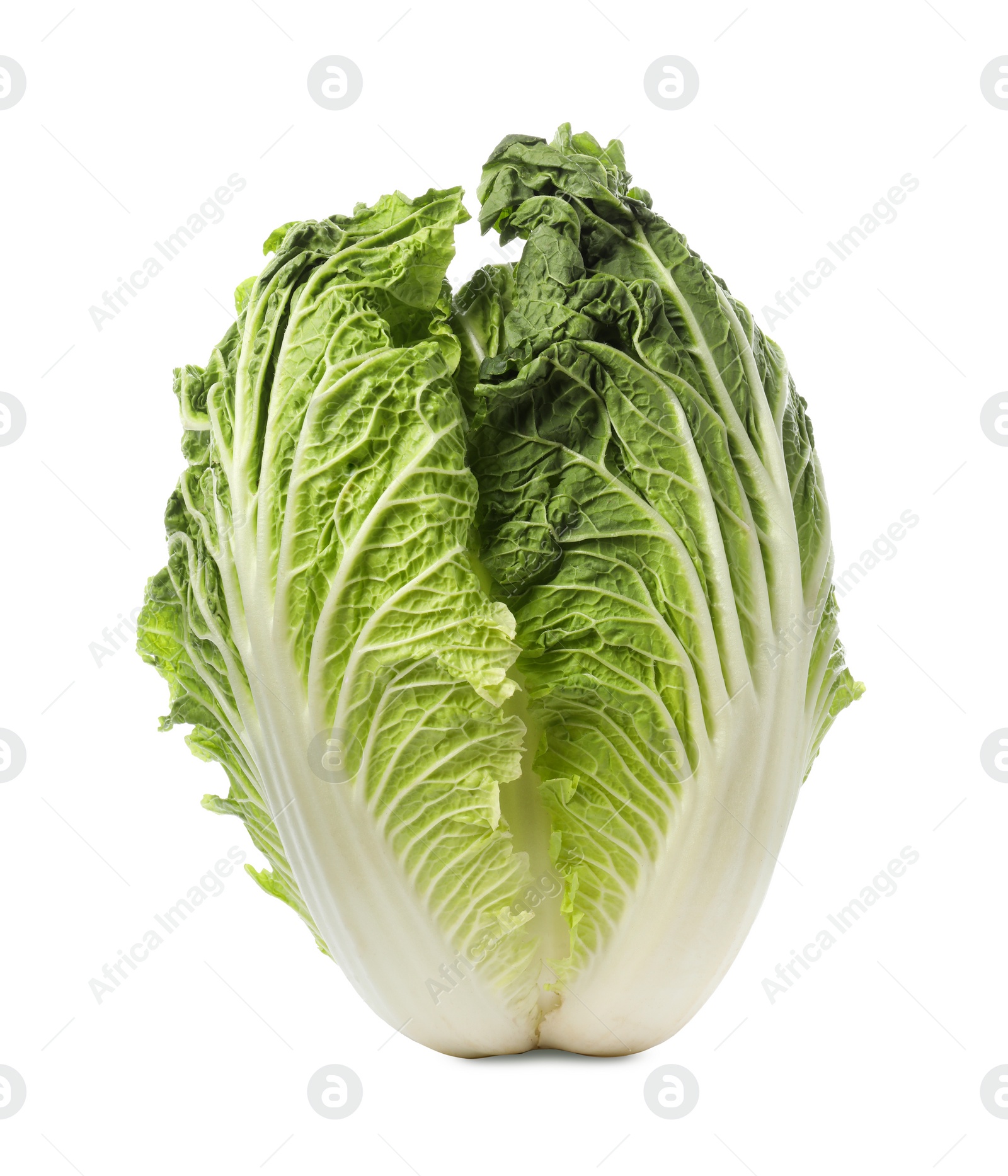 Photo of Fresh tasty Chinese cabbage isolated on white