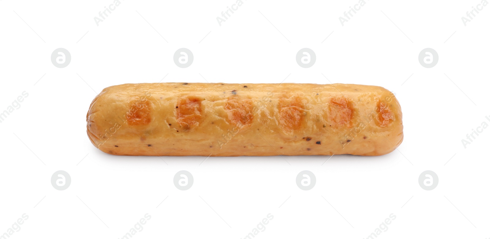 Photo of Delicious grilled vegan sausage isolated on white