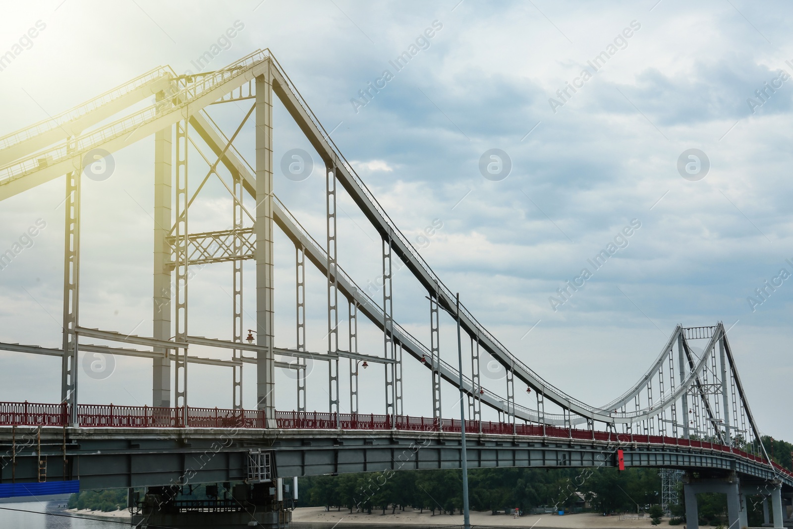 Photo of Beautiful view of modern bridge over river