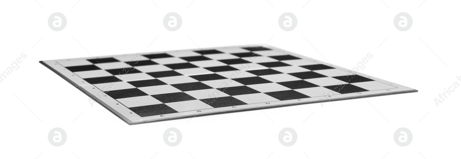 Photo of Empty color game checkerboard isolated on white