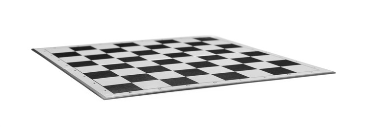 Photo of Empty color game checkerboard isolated on white