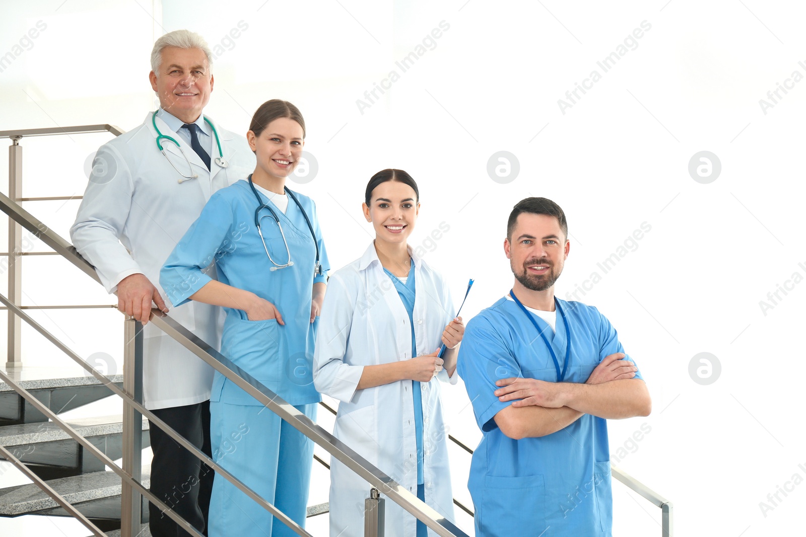 Photo of Group of doctors in hospital. Medical service