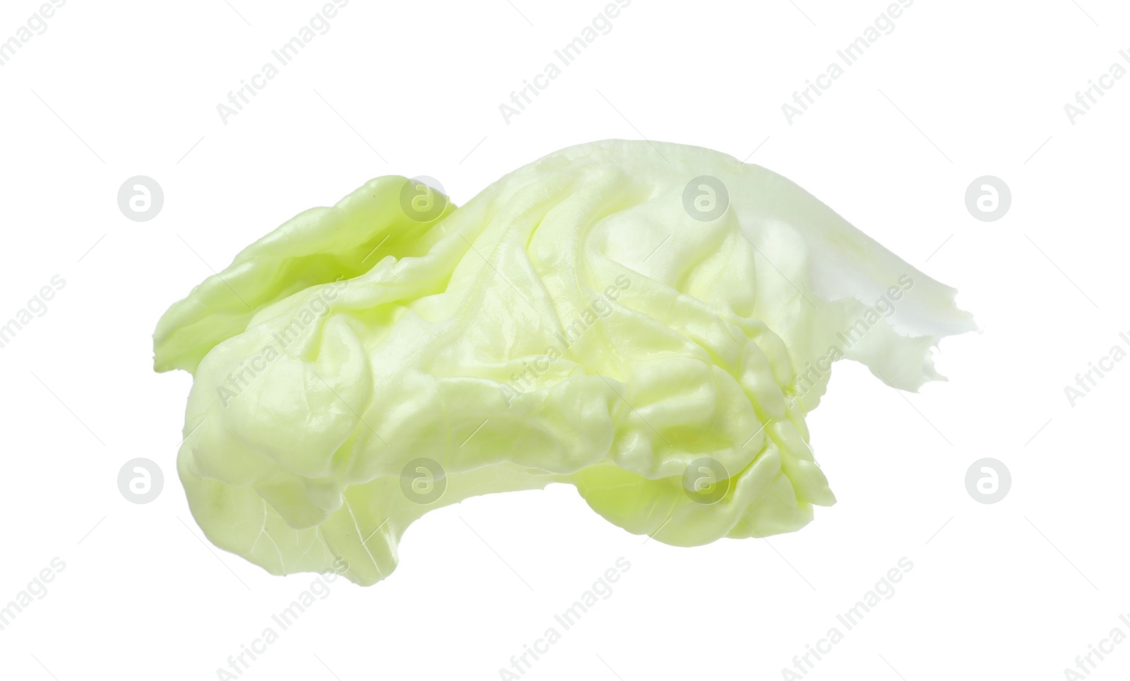 Photo of Fresh leaf of butter lettuce isolated on white