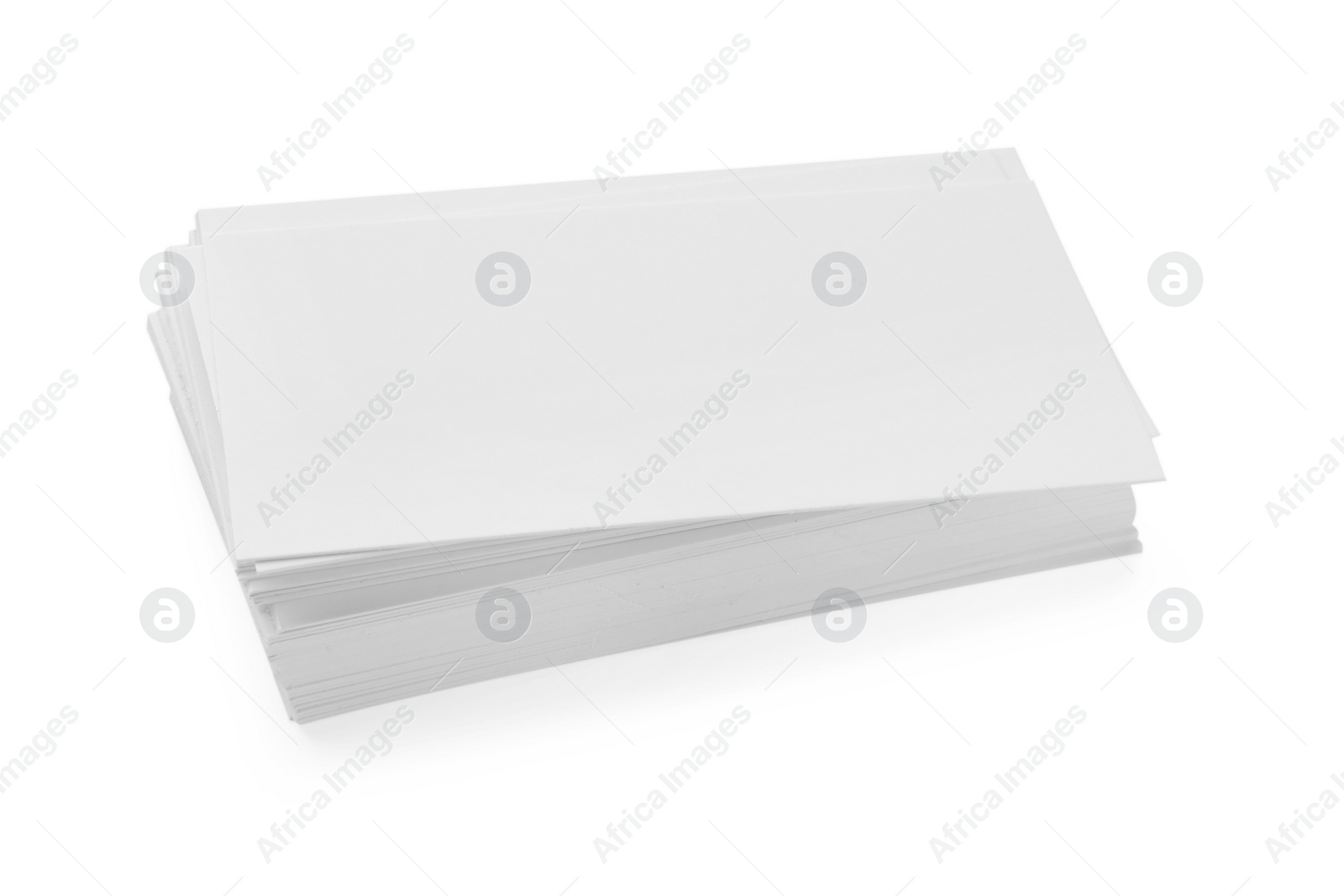 Photo of Blank business cards isolated on white. Mockup for design