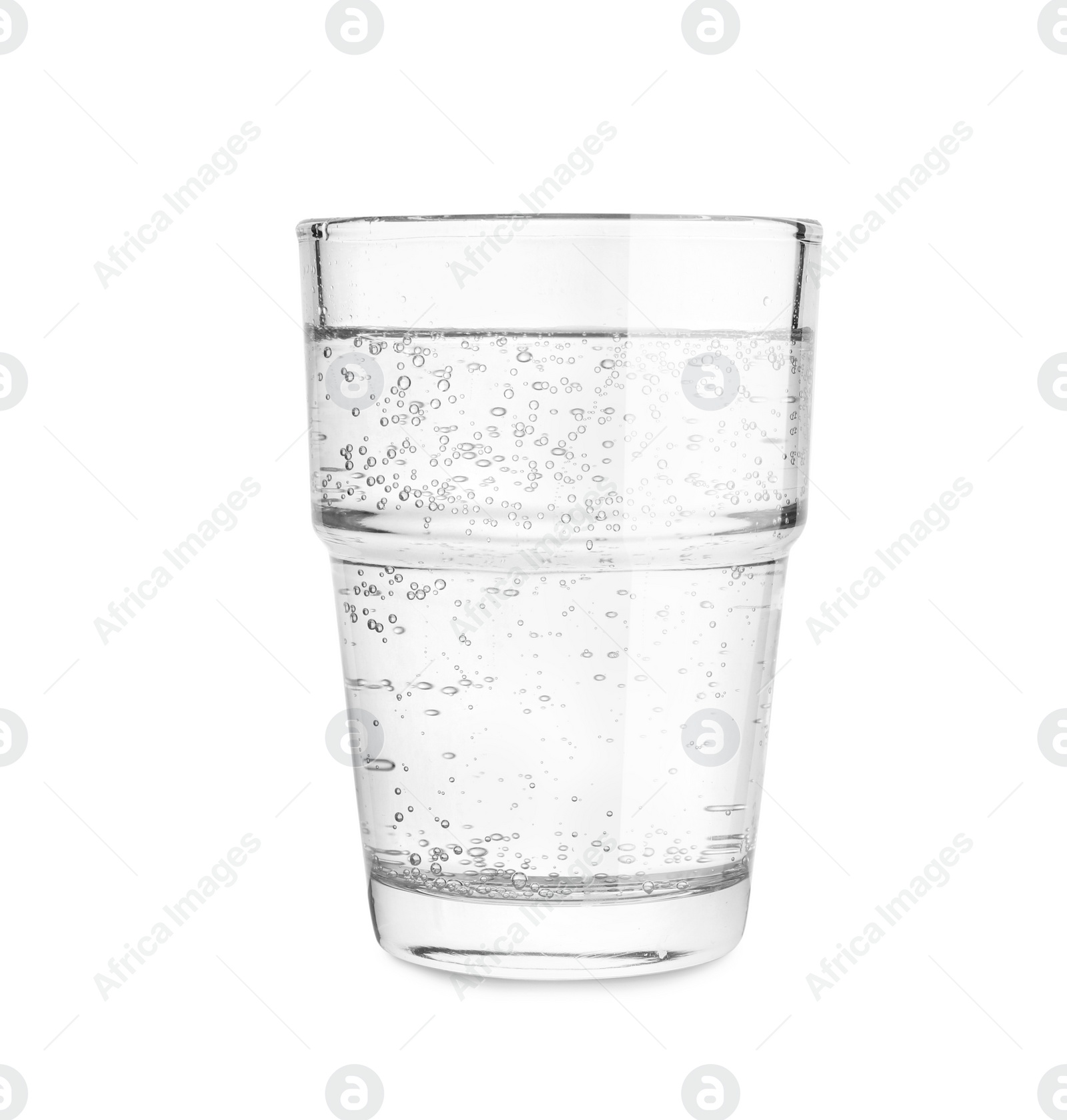 Photo of Glass of soda water isolated on white