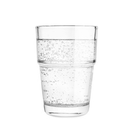 Photo of Glass of soda water isolated on white