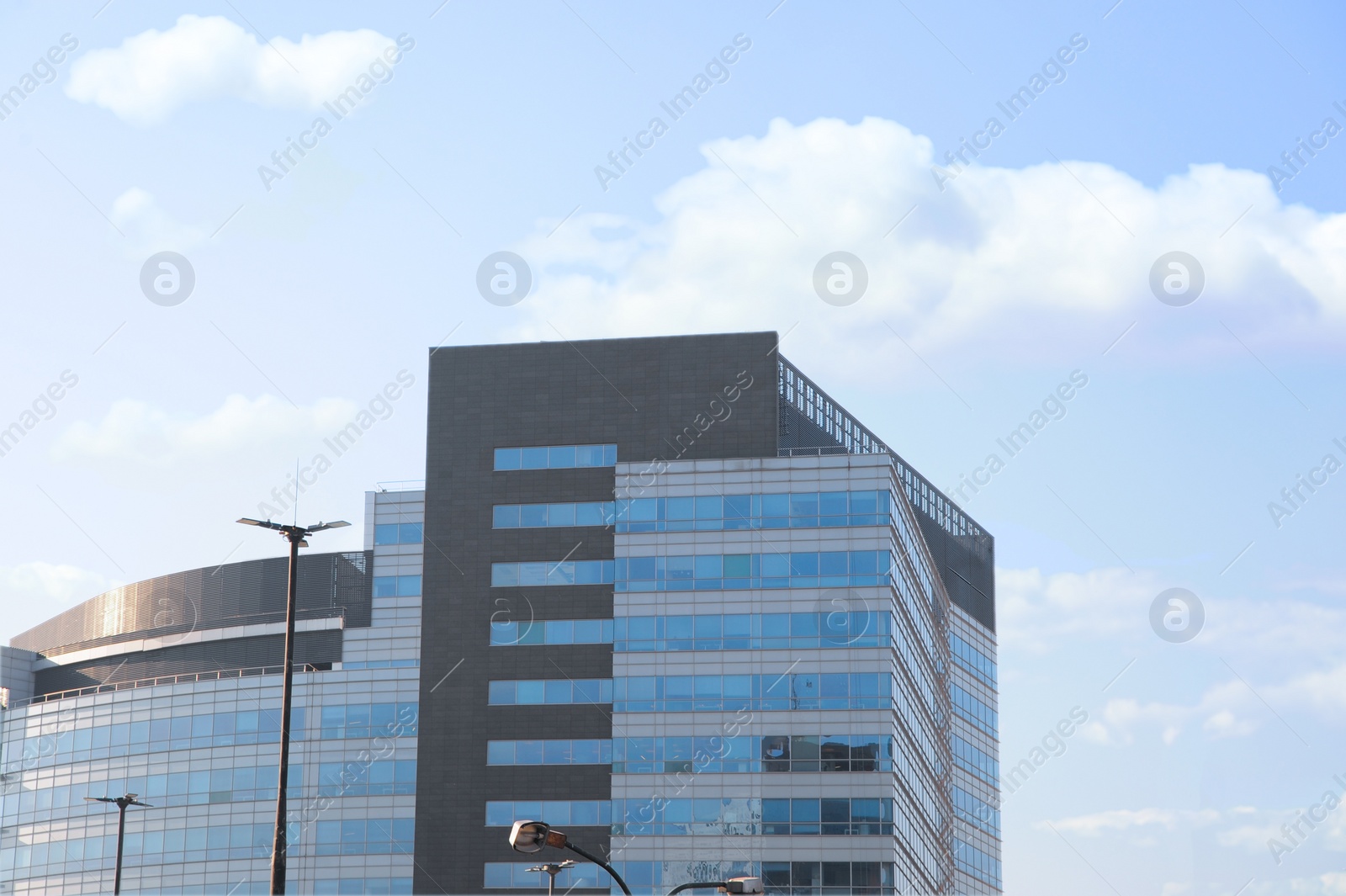 Photo of Beautiful view of modern building on sunny day