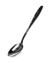 Photo of Serving spoon on white background. Kitchen utensils