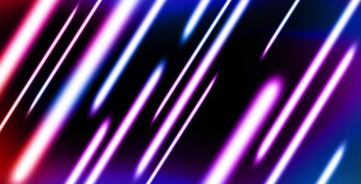 Neon lines on colorful background. Banner design