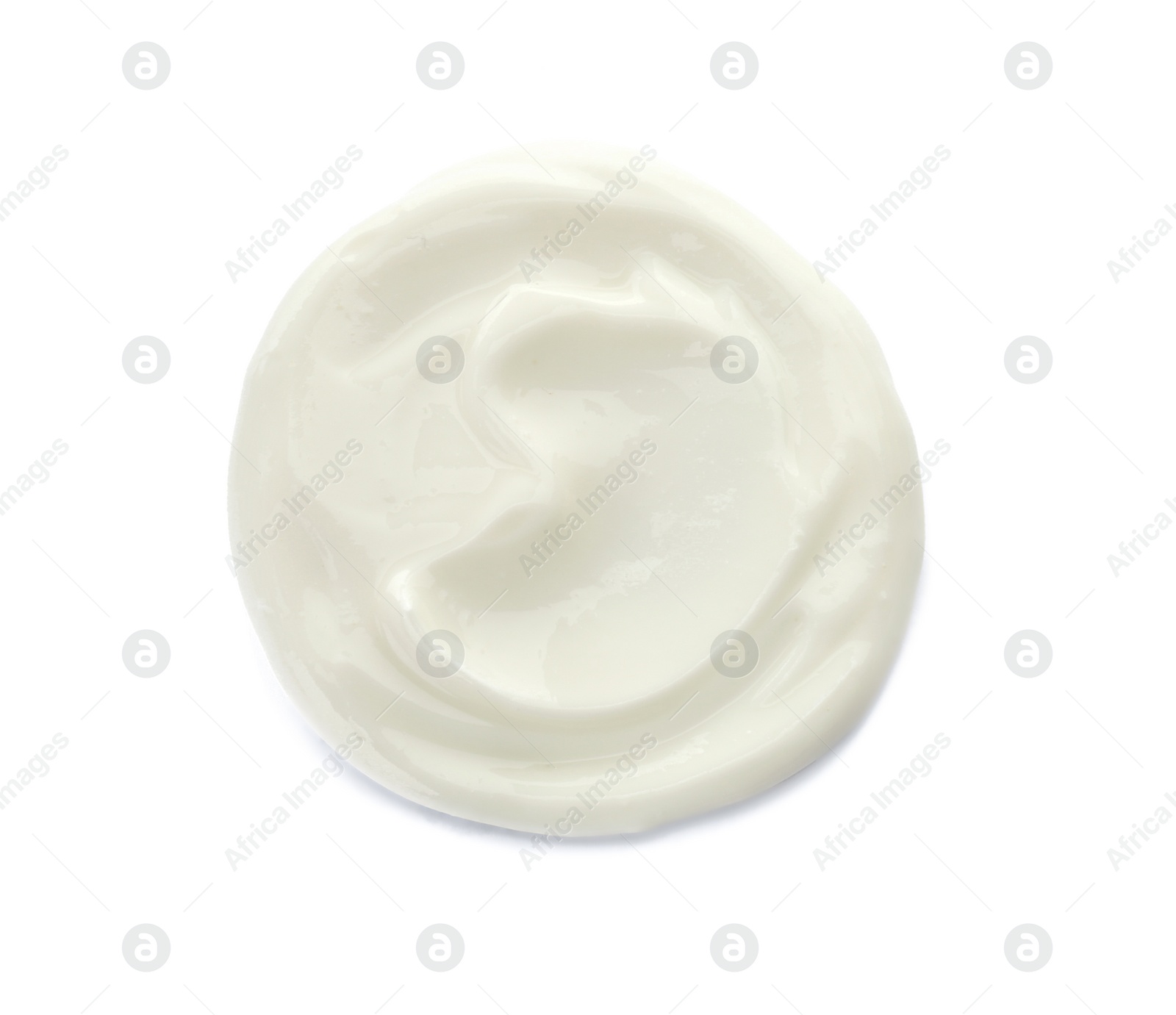 Photo of Yummy yogurt on white background