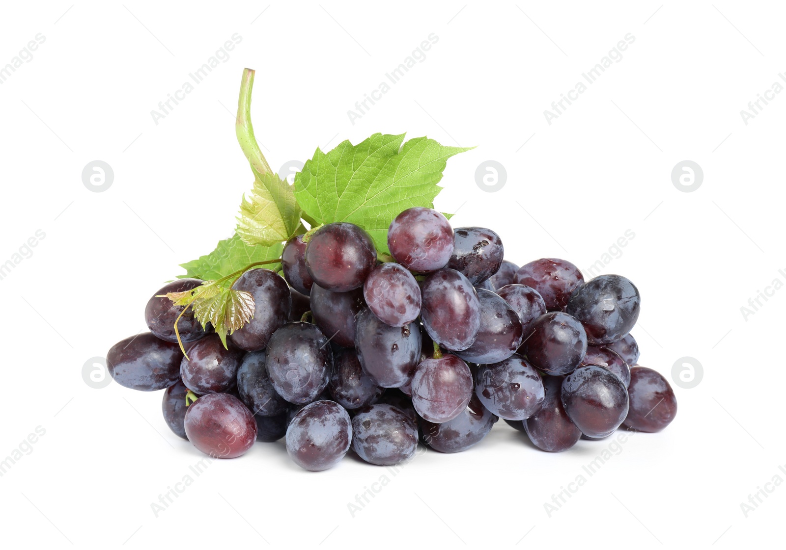 Photo of Bunch of fresh ripe juicy grapes isolated on white