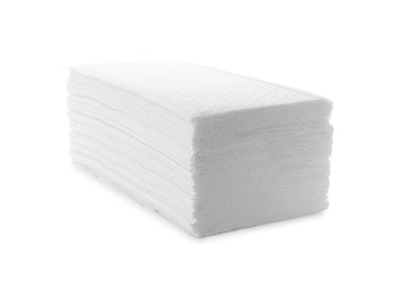 Photo of Stack of paper towels isolated on white