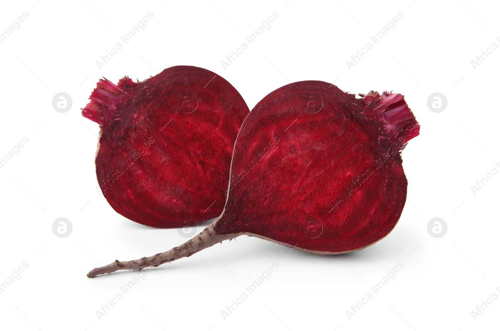 Photo of Cut fresh red beet on white background