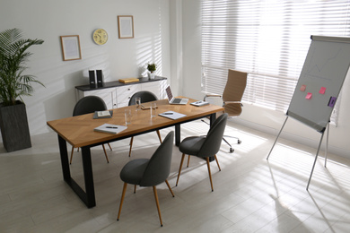 Photo of Conference room interior with modern office table