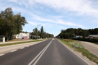 Picturesque view of asphalted road in city