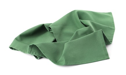 New clean green cloth napkin isolated on white