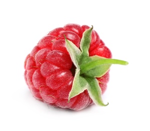 Photo of Delicious fresh ripe raspberry isolated on white