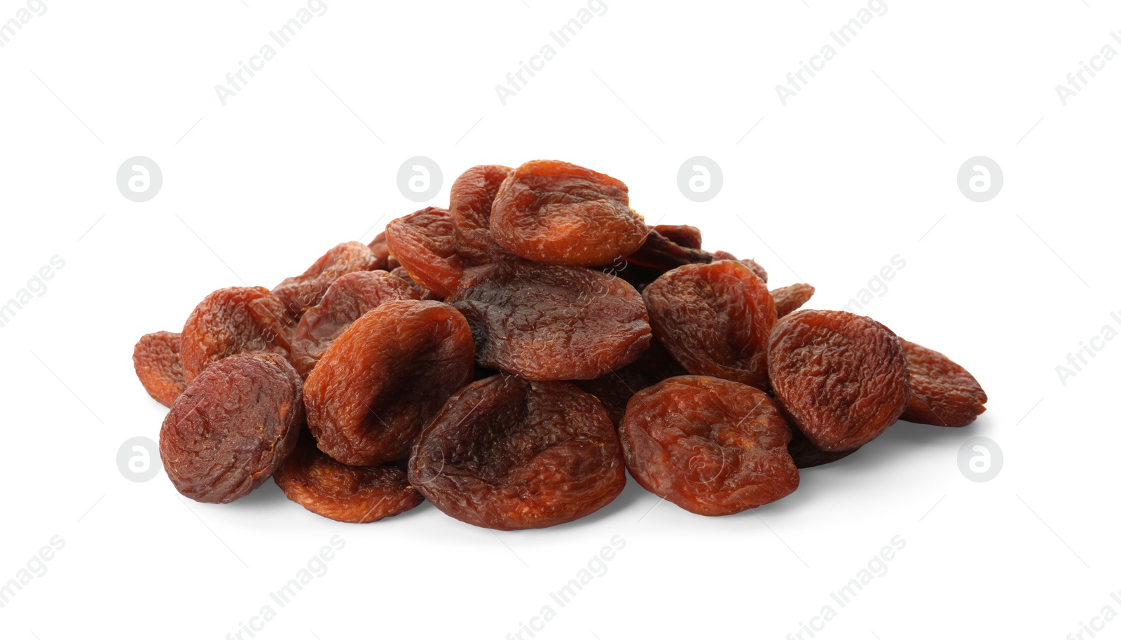 Photo of Tasty dried apricots isolated on white. Healthy snack