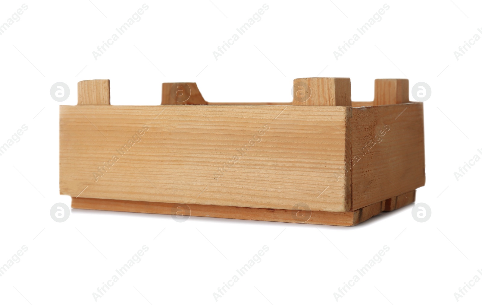 Photo of Wooden crate on white background. Shipping container