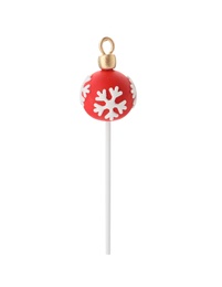 Delicious Christmas ball cake pop isolated on white