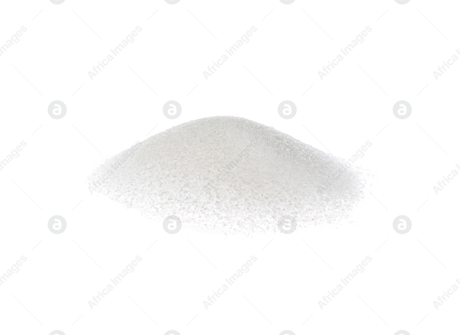 Photo of Pile of natural salt isolated on white