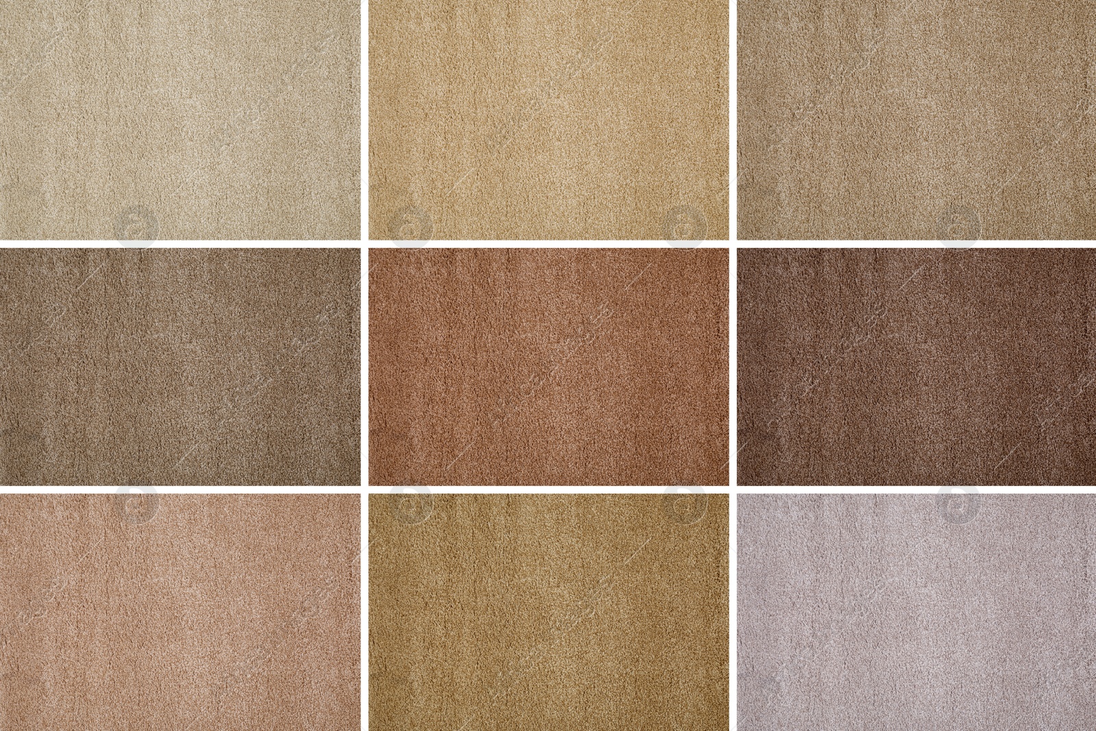 Image of Collage with carpet texture in different colors