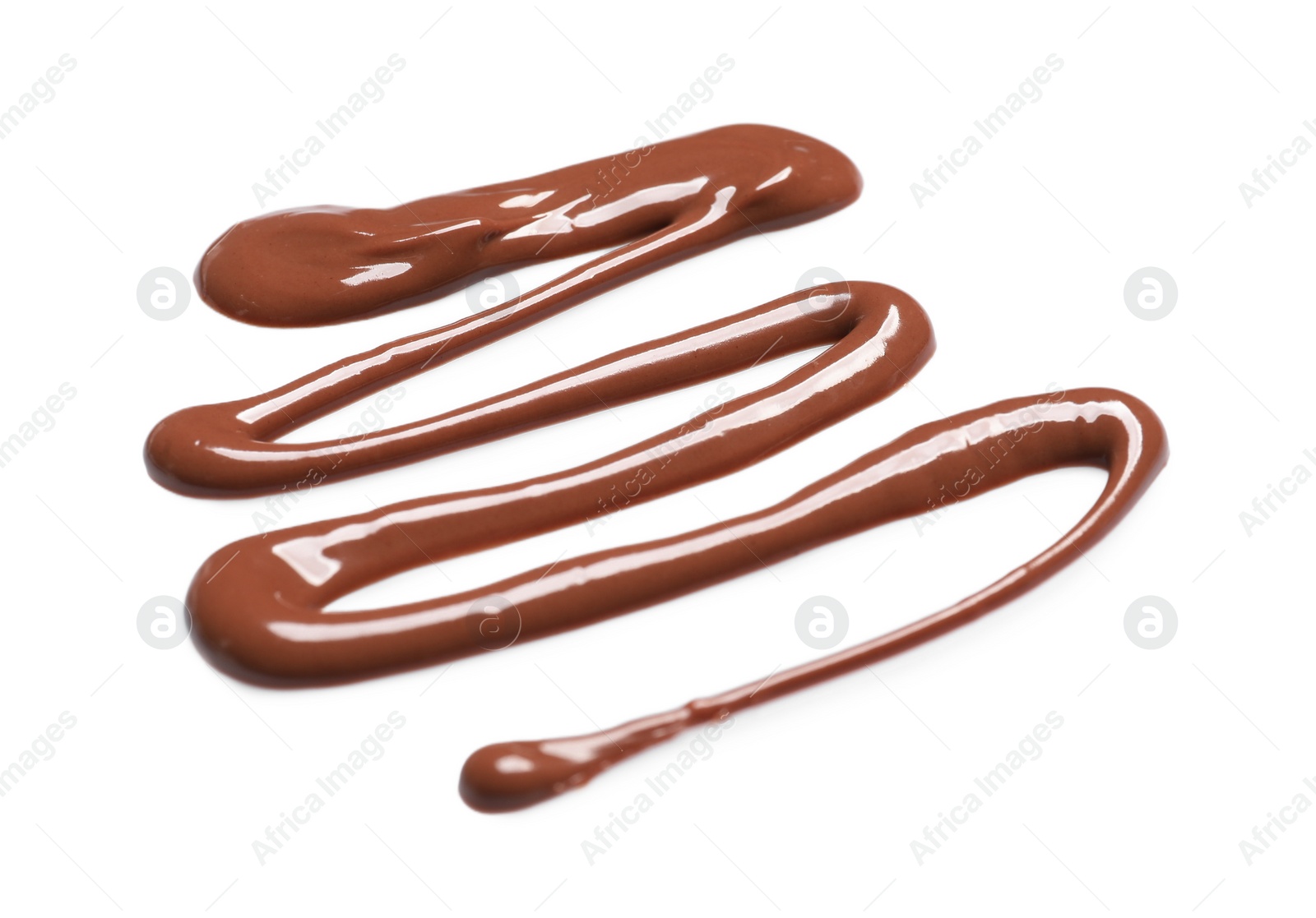 Photo of Smear of tasty milk chocolate paste isolated on white