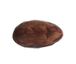 Photo of Brown raw cocoa bean isolated on white