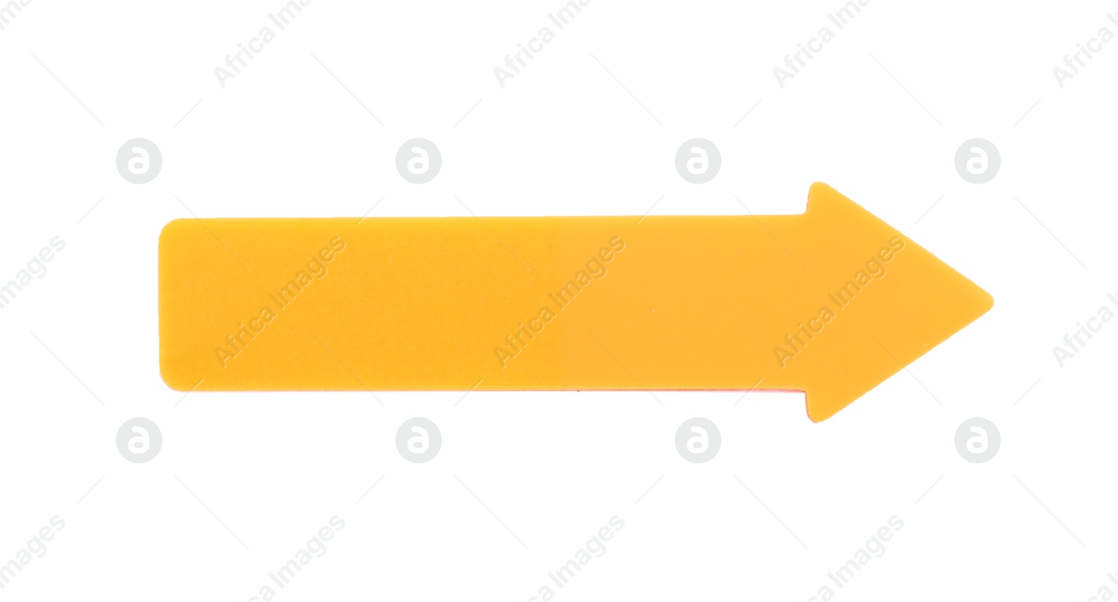 Photo of Colorful arrow shaped sticky note on white background. School stationery