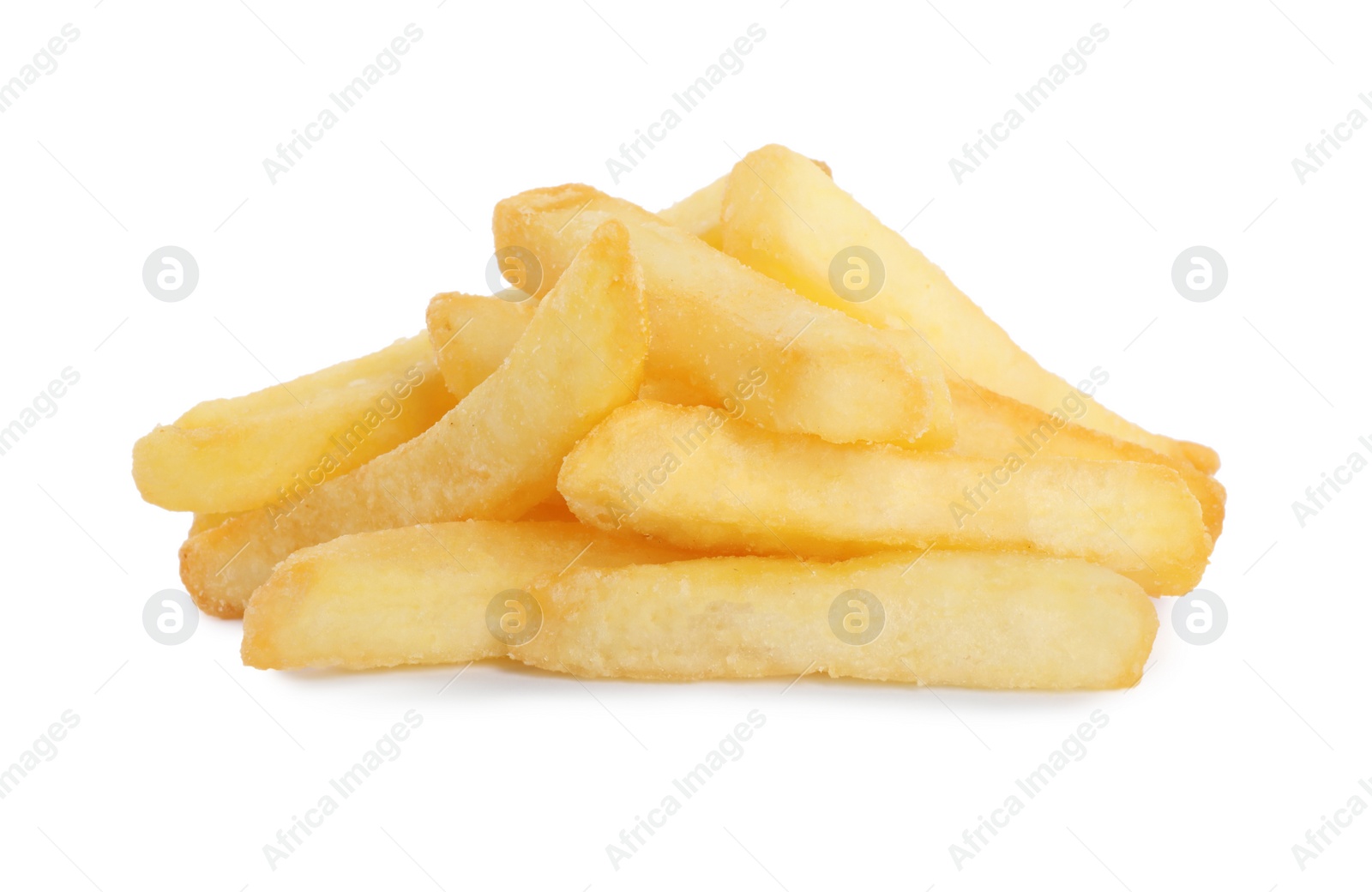 Photo of Delicious fresh french fries on white background