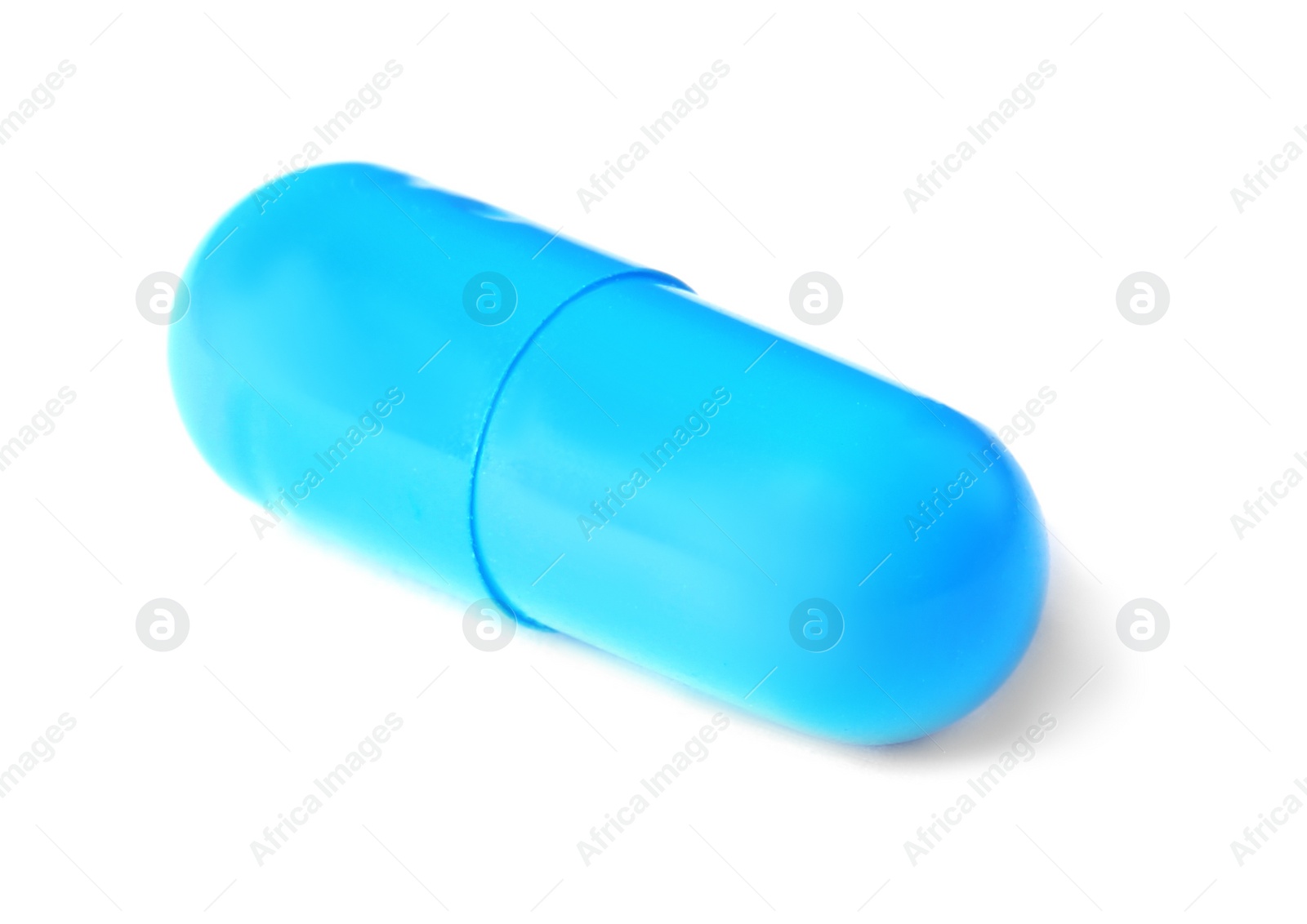 Photo of Pill on white background. Medical care and treatment