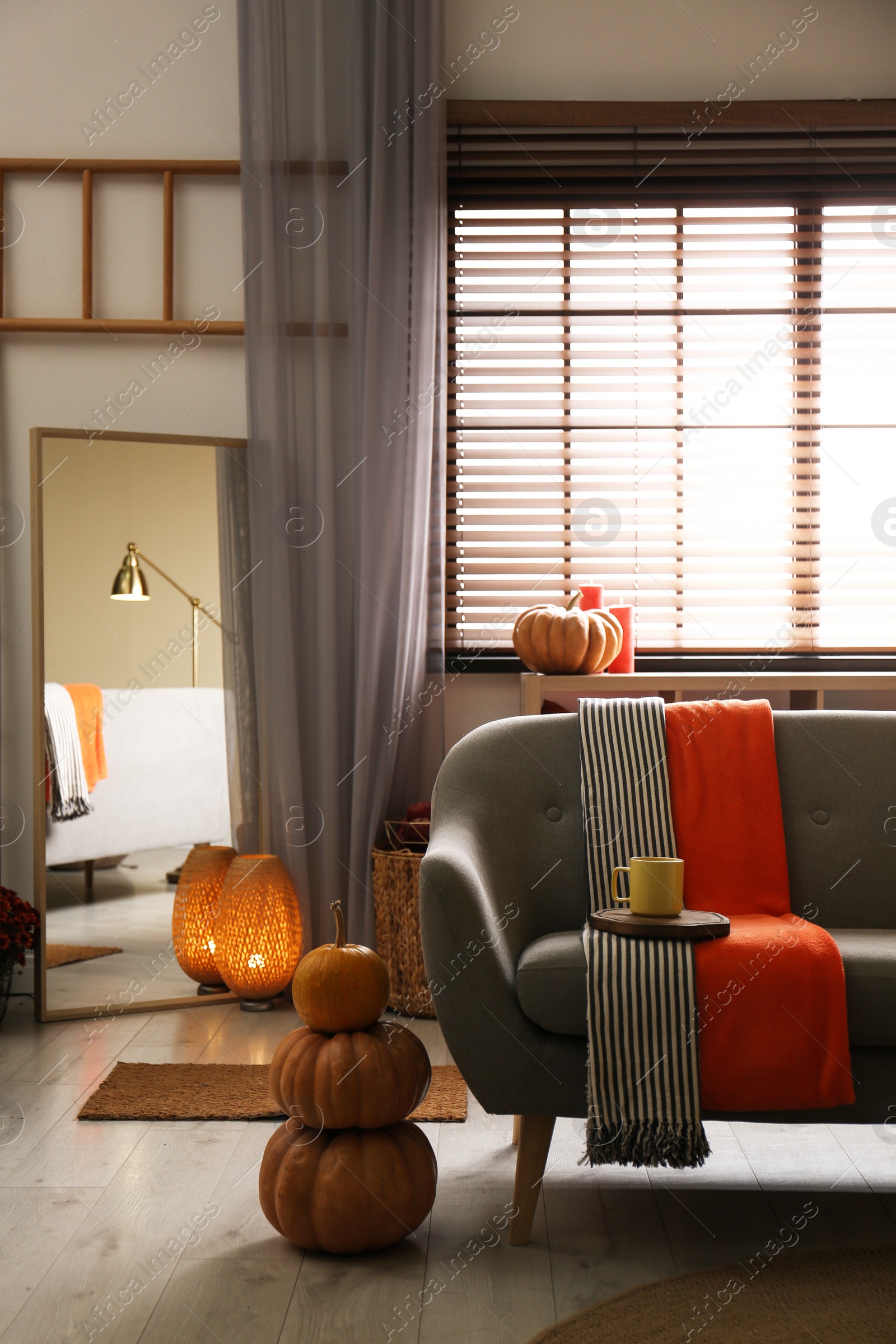 Photo of Cozy living room interior inspired by autumn colors